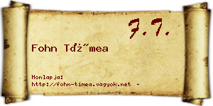 Fohn Tímea névjegykártya