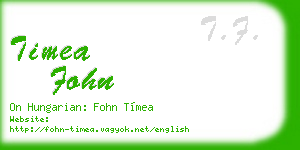 timea fohn business card